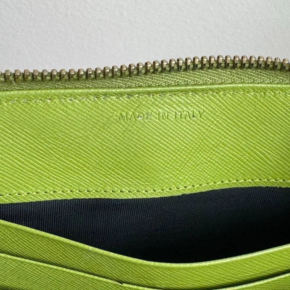 PRADA Tessuto Nylon Zip Around Wallet Green - Picture 11 of 14